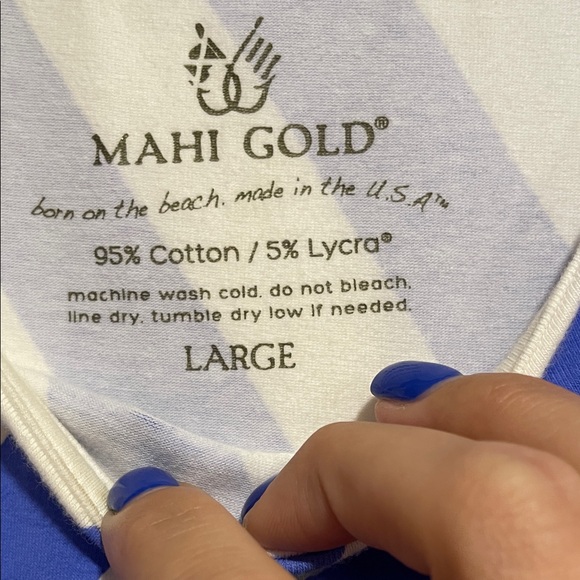 MAHI GOLD Blue and White Dress - Picture 2 of 9